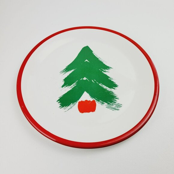 Pfaltzgraff Marimekko Christmas Tree Dinner Plate Red Band Finland Style Design - Picture 2 of 11